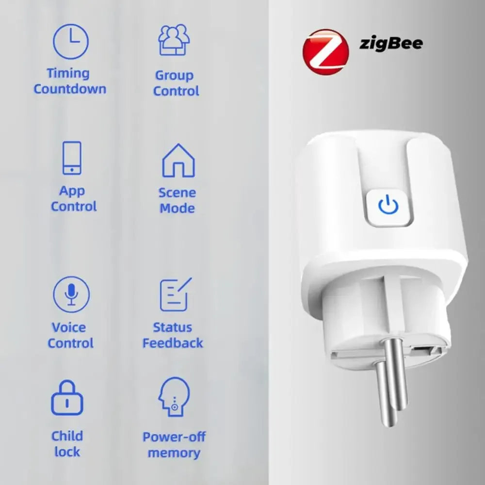 Smart Zigbee Plug EU – Voice Control & Power Monitor