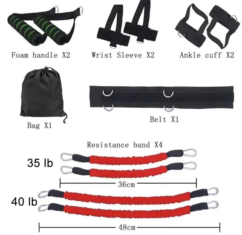 Wholesale Good Quality 150 Pounds Basketball Jump Boxing Agility Fitness Bounce Trainer Pull Rope Elastic Resistance Band