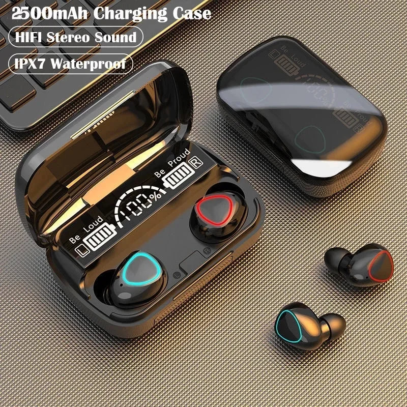 M10 Bluetooth Headphones – 9D Sound, Waterproof & Wireless