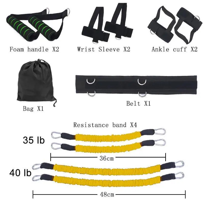 Wholesale Good Quality 150 Pounds Basketball Jump Boxing Agility Fitness Bounce Trainer Pull Rope Elastic Resistance Band