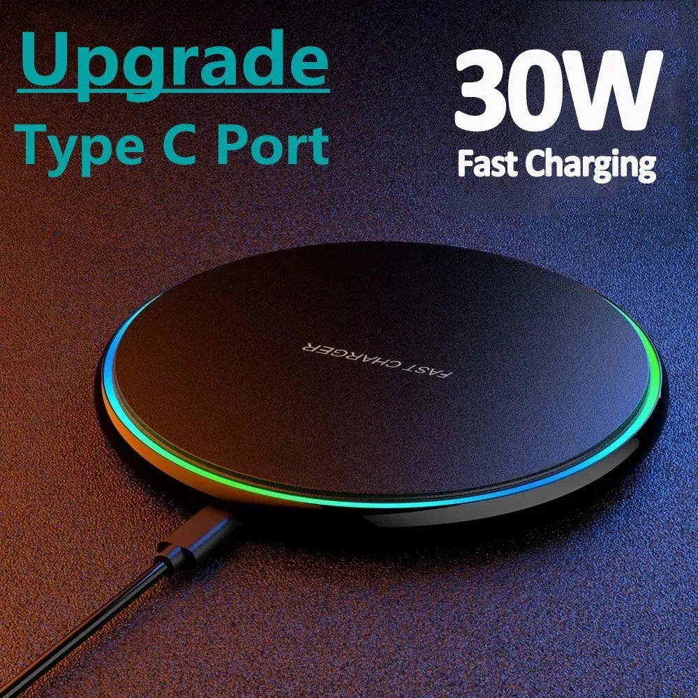 Fast 30W Wireless Charging Dock for Phones & Tablets