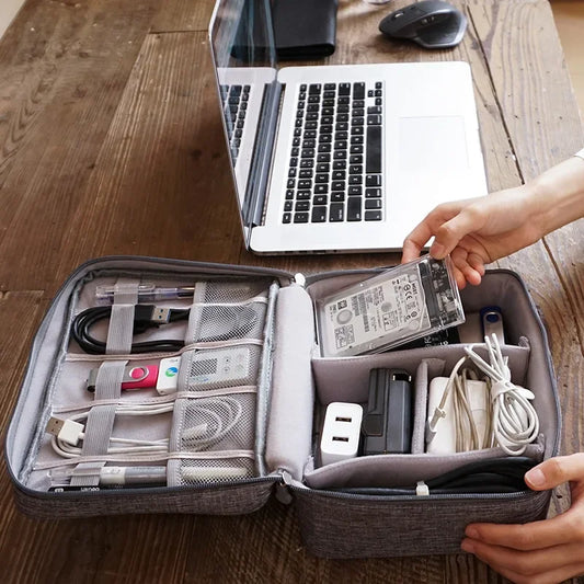 Multifunction Storage Bag Waterproof Electronics Organizer Portable Travel Cable Data Digital Gadget Makeup Zipper Organizer Bag