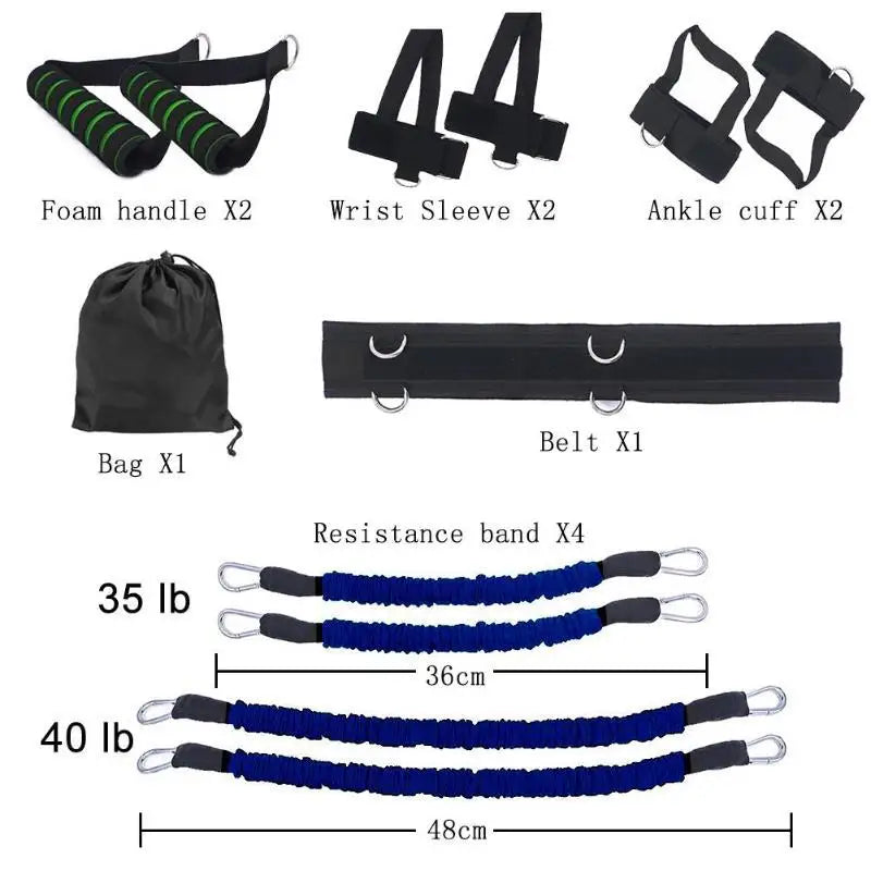 Wholesale Good Quality 150 Pounds Basketball Jump Boxing Agility Fitness Bounce Trainer Pull Rope Elastic Resistance Band
